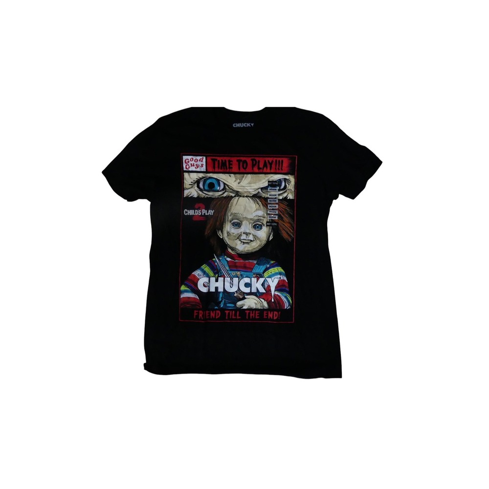 Chucky Graphic Tee Mens Size M Black New Child's Play 2 Comic Cover T-Shirt